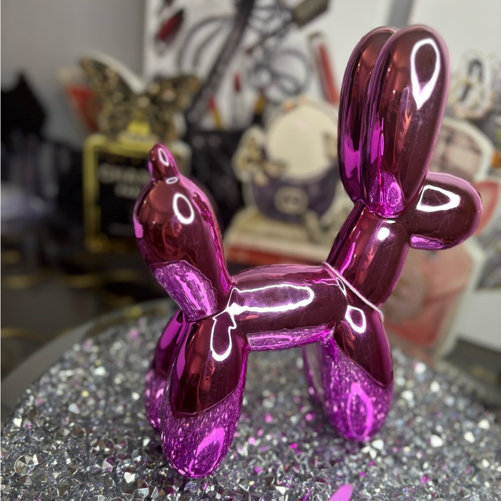 Metallic Pink Balloon Dog Sculpture - Picture 7 of 13